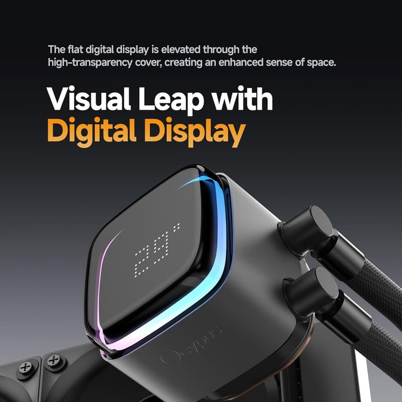Ocypus Iota L36 簡易水冷CPUクーラー 360MM デジタル表示 ARGB照明 2000 RPM (AMD・Intel対応)