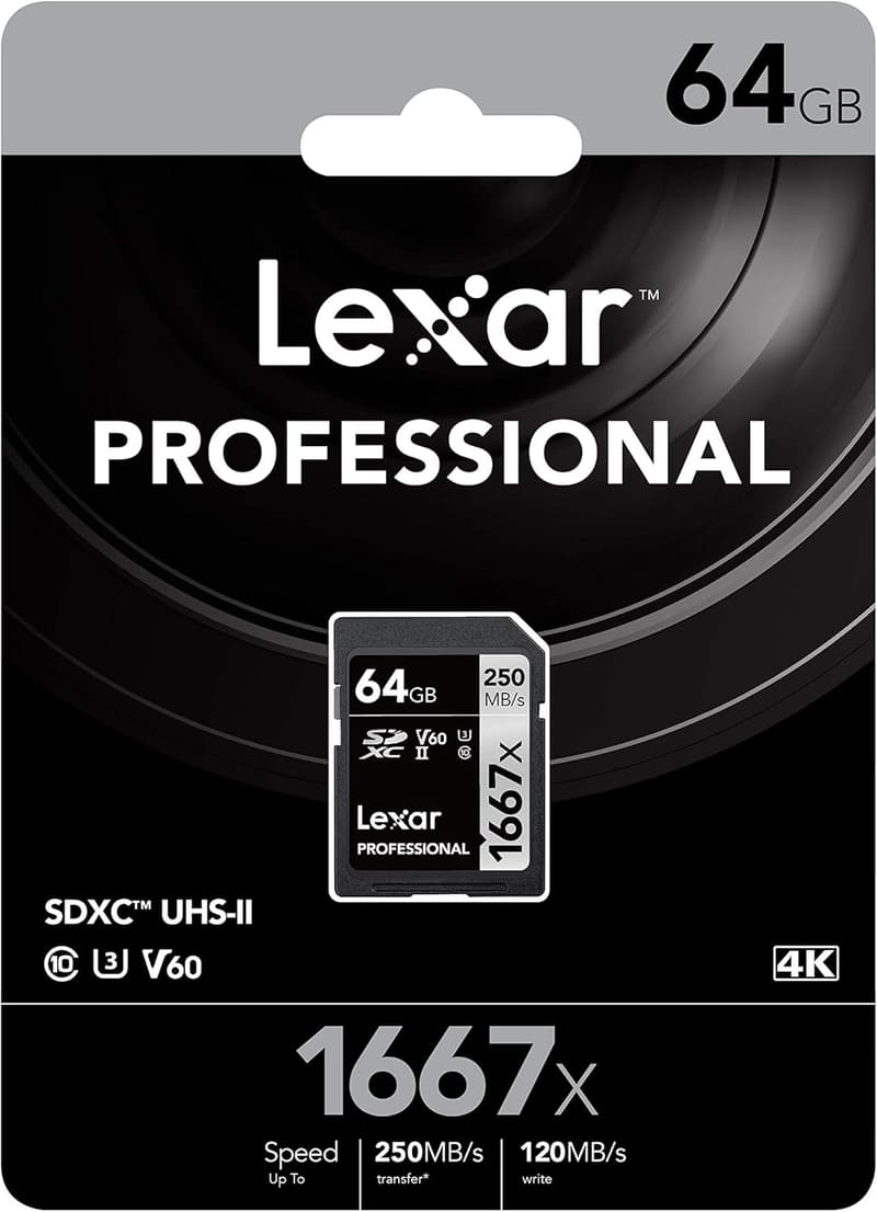 Lexar 1667x V60 UHS-II SDカード 64GB / 128GB / 256GB - 高速で4K動画対応