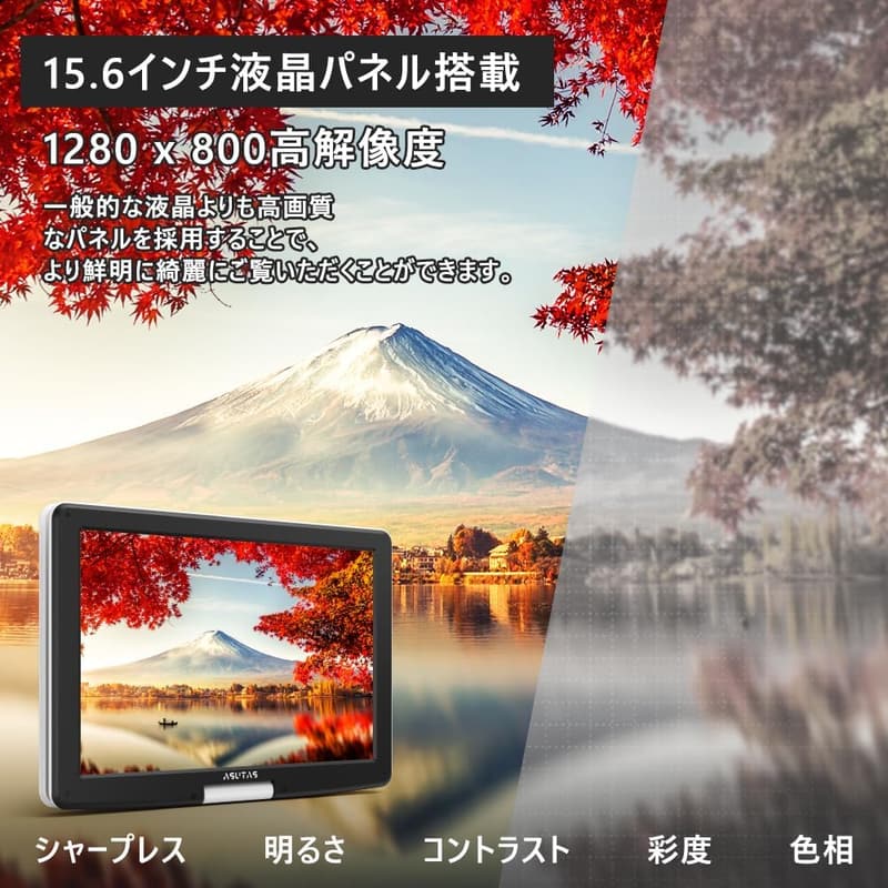 ポータブルDVDプレーヤー 17.9型 大画面 内蔵スピーカー 6時間再生 リモコン付き 車載・旅行用 日本語説明書・一年保証