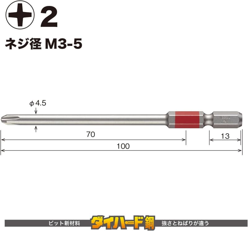 40V対応 片頭 剛彩ビット GS5P2100D 5本組