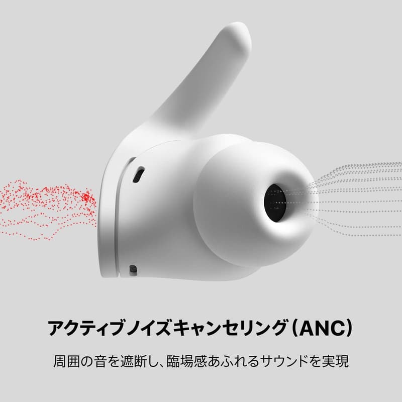 Beats Fit Pro – ワイヤレスノイズキャンセリングイヤホン – アクティブノイズキャンセリング、IPX4等級、空間オーディオ対応、Apple・Android対応 – ホワイト