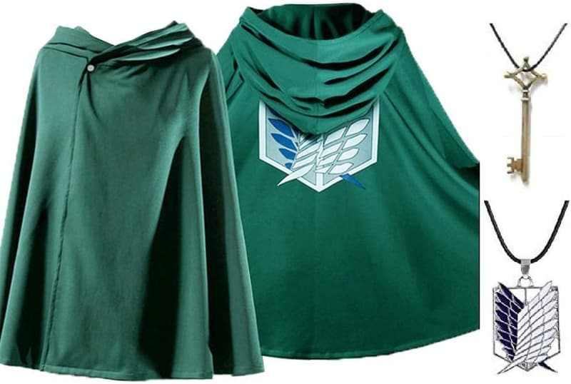 進撃の巨人 フード付きマント＋ネックレス＋地下室の鍵 3点セット (XL)