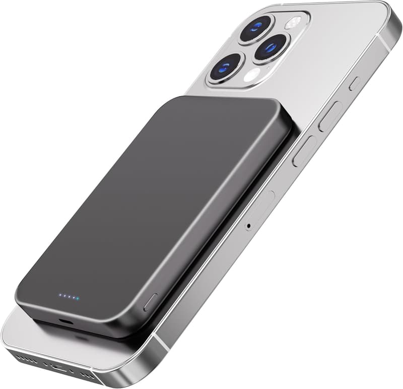 業界初のチタン製モバイルバッテリー 10000mAh 軽量 PD20W急速充電 MagSafe対応 両台同時充電 Type-C入出力 PSE認証（チタン灰色）