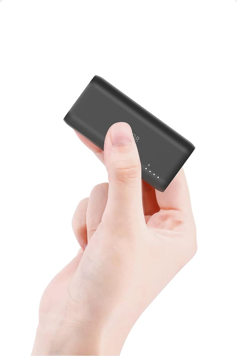 モバイルバッテリー 5000mAh スティック型 Type-Cケーブル付き ブラック iPhone 15/Android対応【PSE認証】