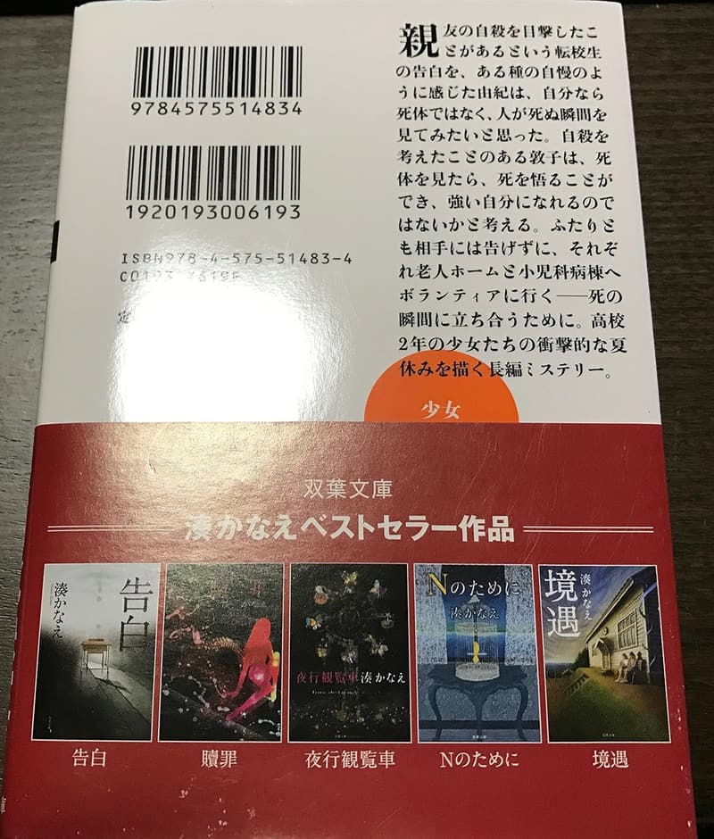 少女 (双葉文庫) の書籍タイトルを「少女 - 双葉文庫シリーズ」に書き直しました。