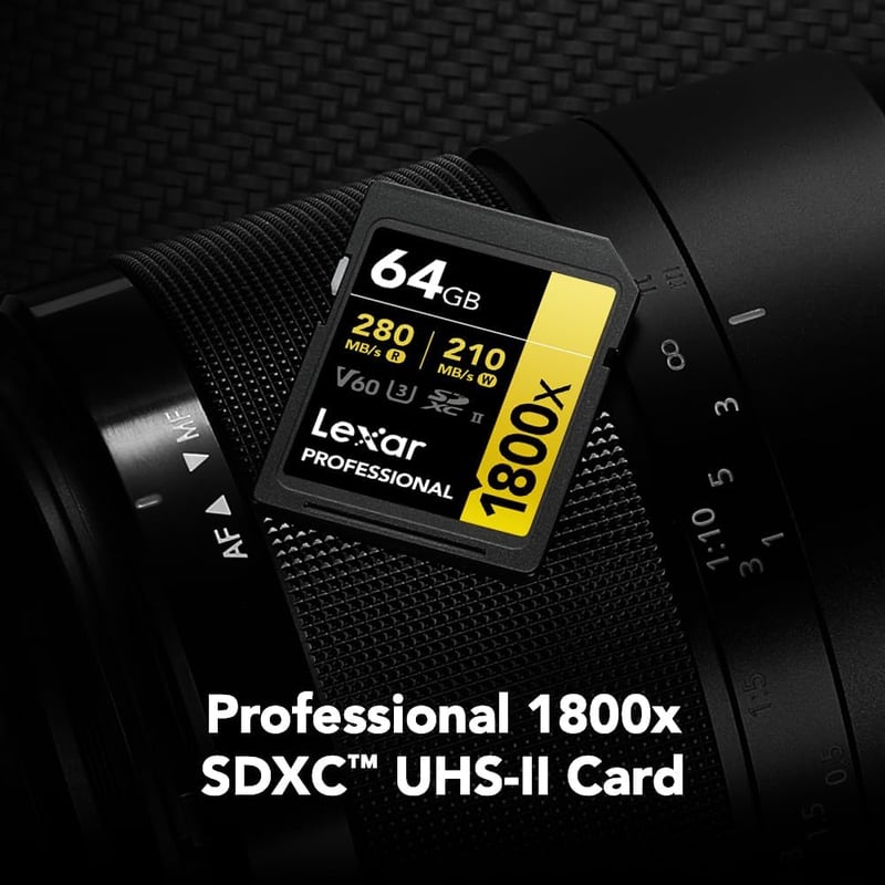 Lexar SDXCカード 64GB UHS-II Class 10 V60 最大読込280MB/秒 4K動画撮影用