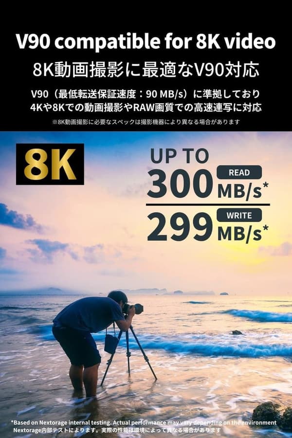 UHS-II V90 256GB SDXCカード 高速連写・4K/8K録画対応 pSLCフラッシュメモリ搭載