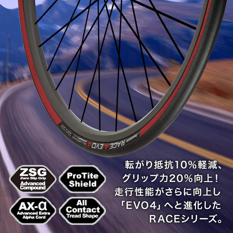 ロードバイク用 パナレーサー クリンチャータイヤ 700×25C レース A エボ4