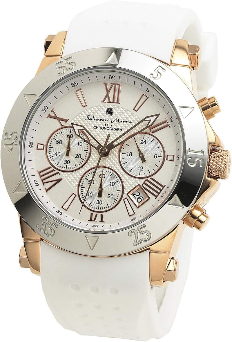 流通限定 サルバトーレマーラ メンズ クロノグラフ腕時計 ホワイト