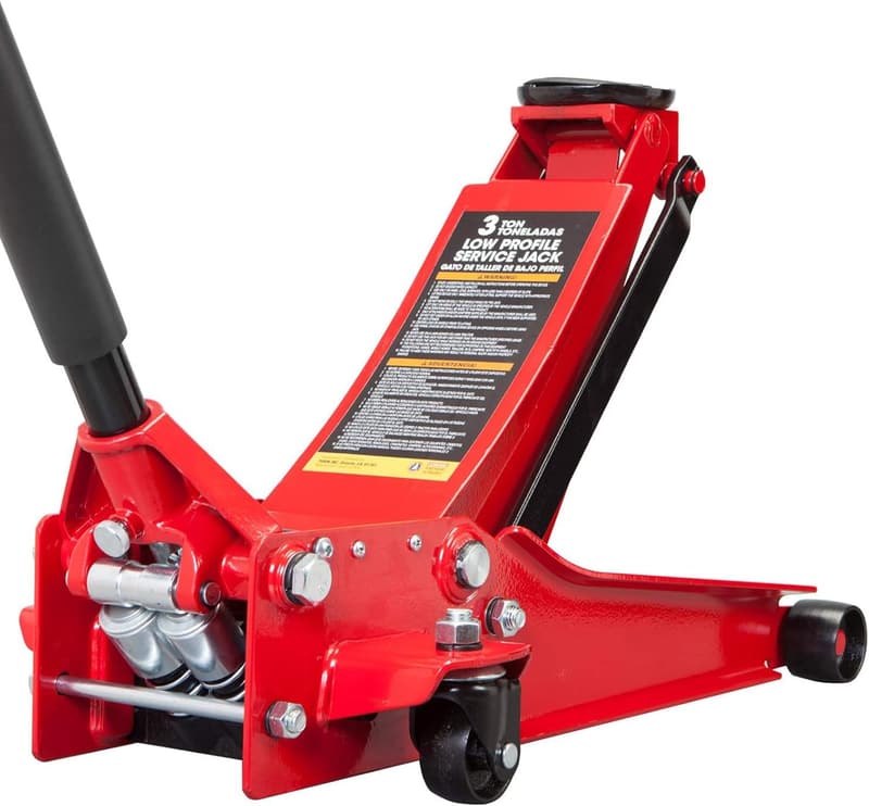 3t フロアジャッキ ガレージジャッキ コンパクト 高耐久 スチール製 ゴムパッド付き【最低位78mm/最高位508mm】