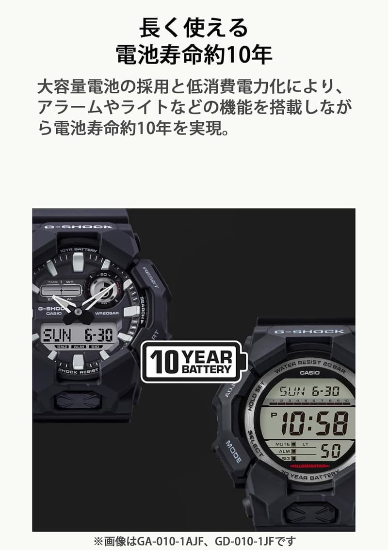 環境配慮素材使用 メンズ ブラック カシオ G-SHOCK 腕時計 GD-010BBR-1JF【国内正規品】