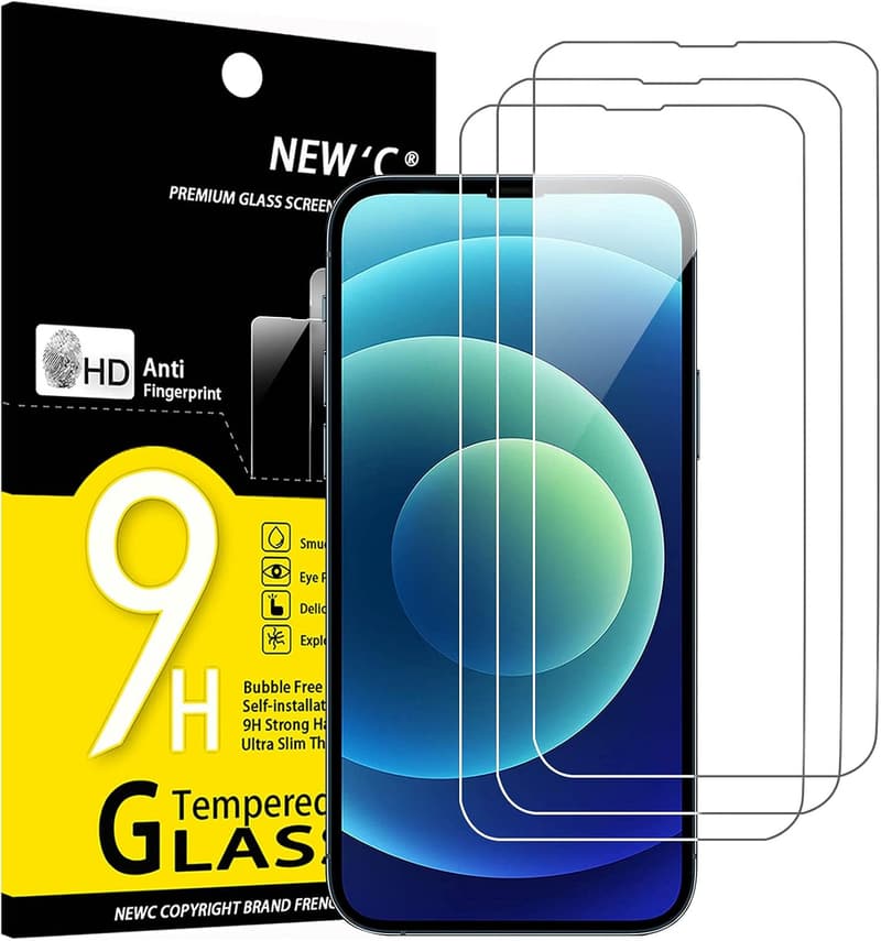 iPhone 14/13/13 Pro用 強化ガラスフィルム 3枚セット 9H硬度 気泡なし