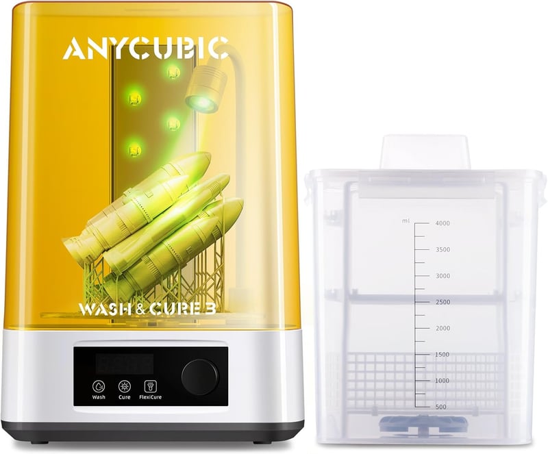 ANYCUBIC Wash & Cure 3 洗浄硬化機 3Dプリンター用 強力洗浄 全面硬化 165*100*180mm