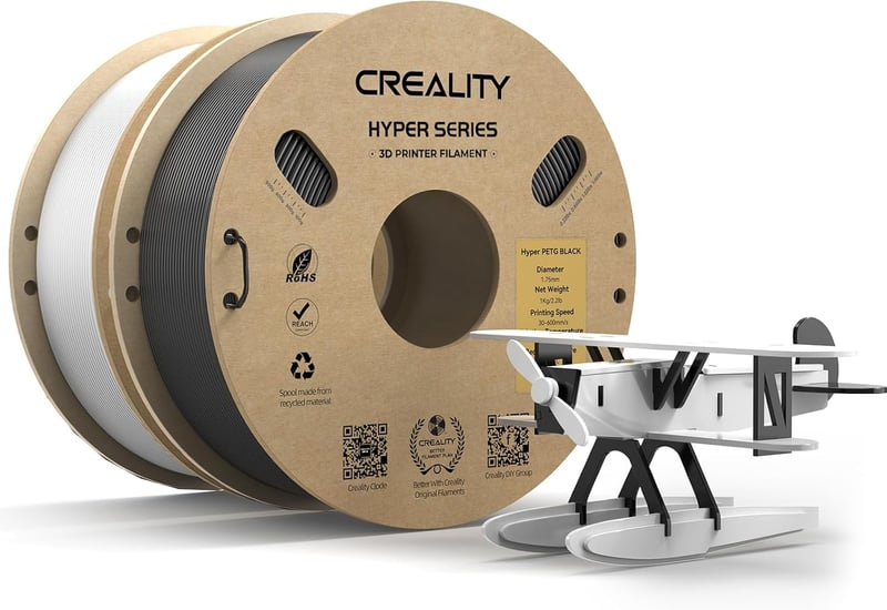CREALITY ハイパーPETG 1.75mm 3Dプリンターフィラメント 2kg ブラック・ホワイト