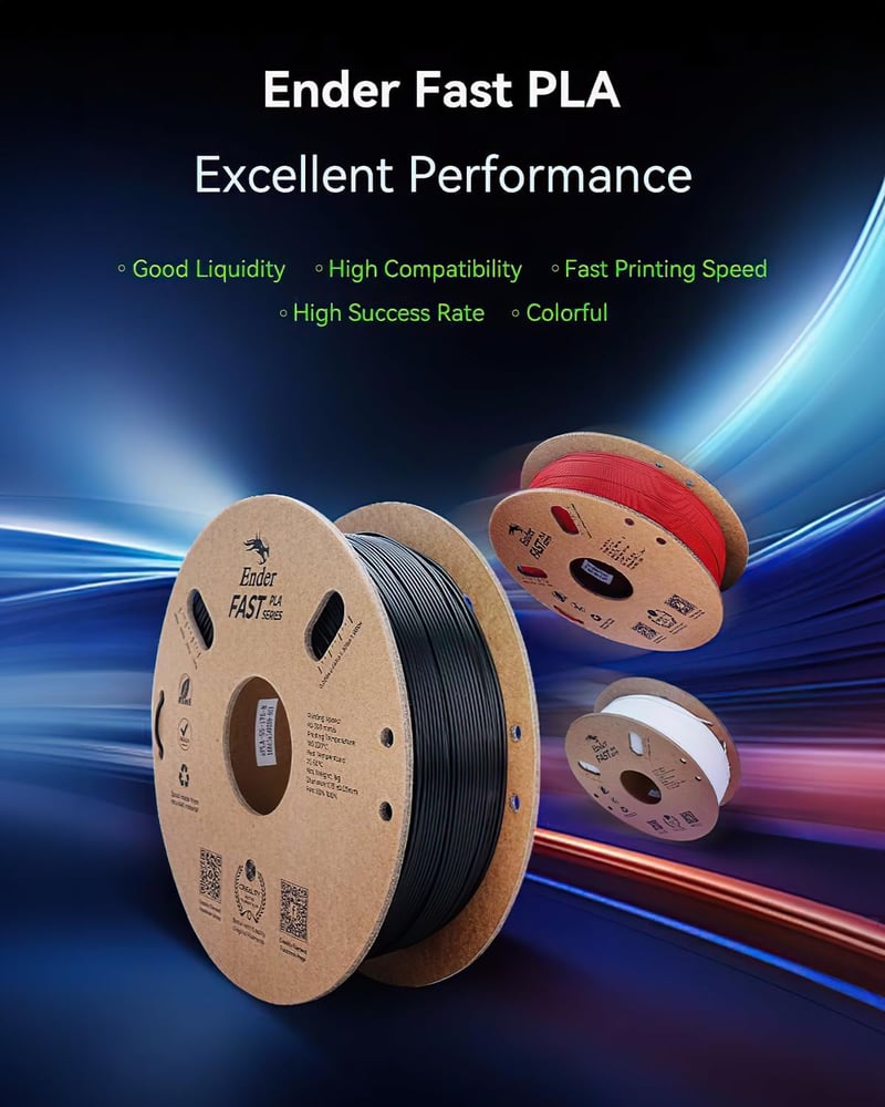 高強度PLAフィラメント 1.75mm 1KGスプール ブルー 3Dプリンター用(Ender 3 V3 KE SE K1C対応)