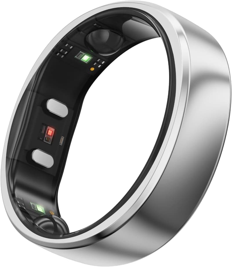 スマートリング（シルバー、サイズ10）｜心拍・睡眠・フィットネス管理、バッテリー最長12日、アプリ不要