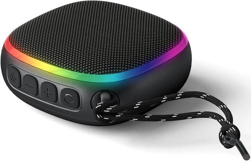【お風呂用】ポータブル防水Bluetoothスピーカー HD音質 RGBライト付き IPX7