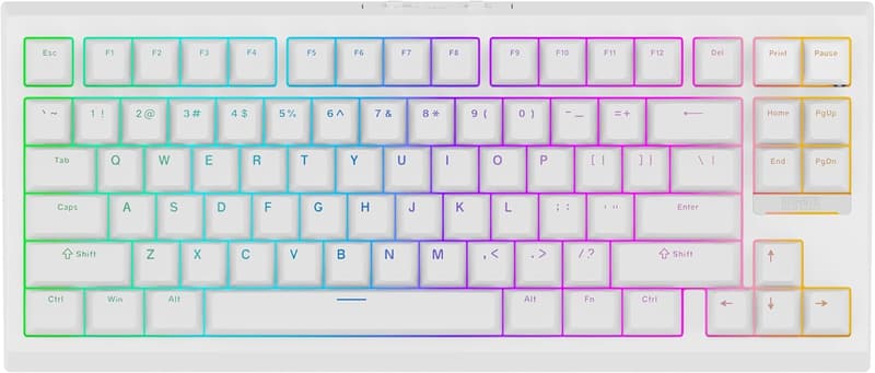EPOMAKER G84 ゲーミングメカニカルキーボード RGB 80% ホットスワップ対応 透光キーキャップ (ホワイト, クリーミージェードスイッチ)