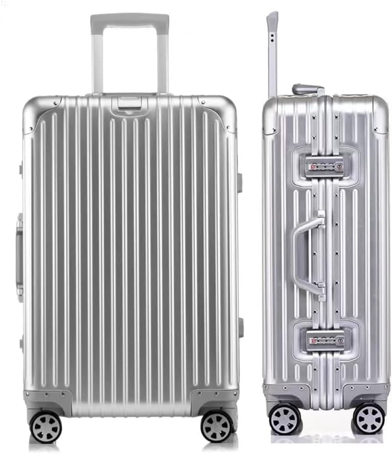 大型アルミ合金キャリーケース 100L シルバー TSAロック 静音ダブルキャスター 旅行用
