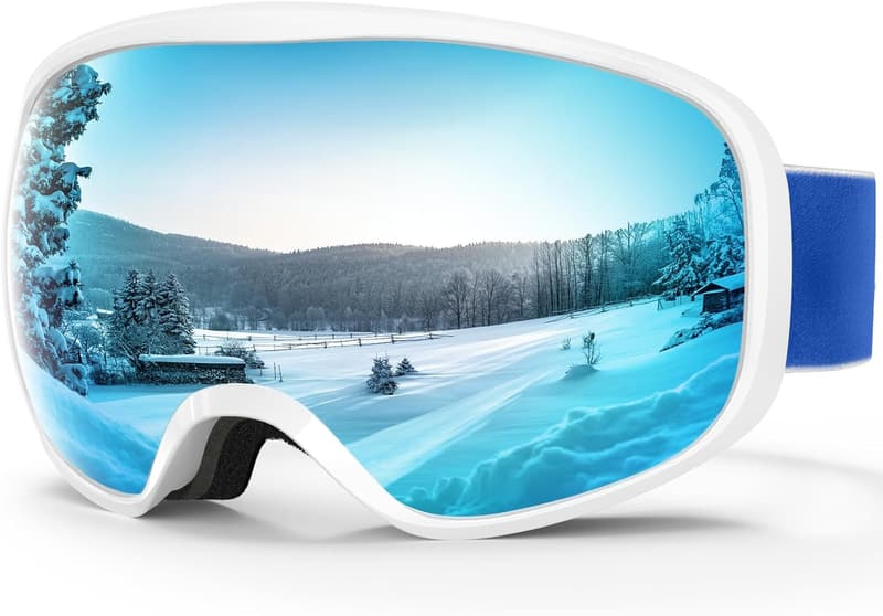 スキー・スノーボード用OTG対応ゴーグル 広視野 球面レンズ 100% UVカット 防曇・防風 大人用