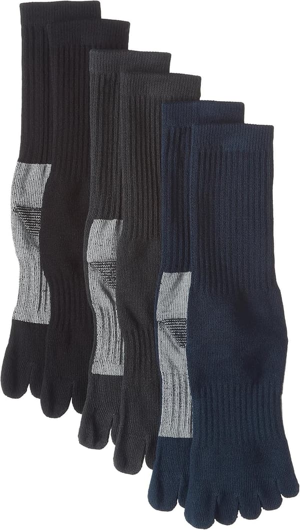 5本指ソックス かかと付き 絹の底力 二重底 3足組（3色アソート）