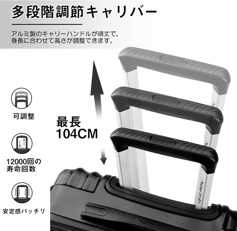 機内持ち込み対応軽量スーツケース（Sサイズ・40L）耐衝撃ダブルキャスター ビジネス・旅行用（ブラック）