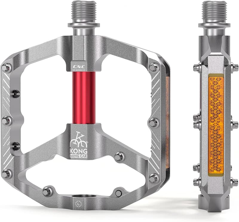 高回転性能フラットペダル シールドベアリング×3 滑り止め付き ロードバイク・クロスバイク用