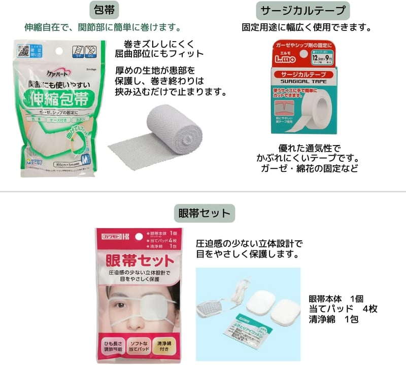 労働安全衛生規則対応 日本製救急基本セット 20点ファミリー用軽量ケース ホワイト