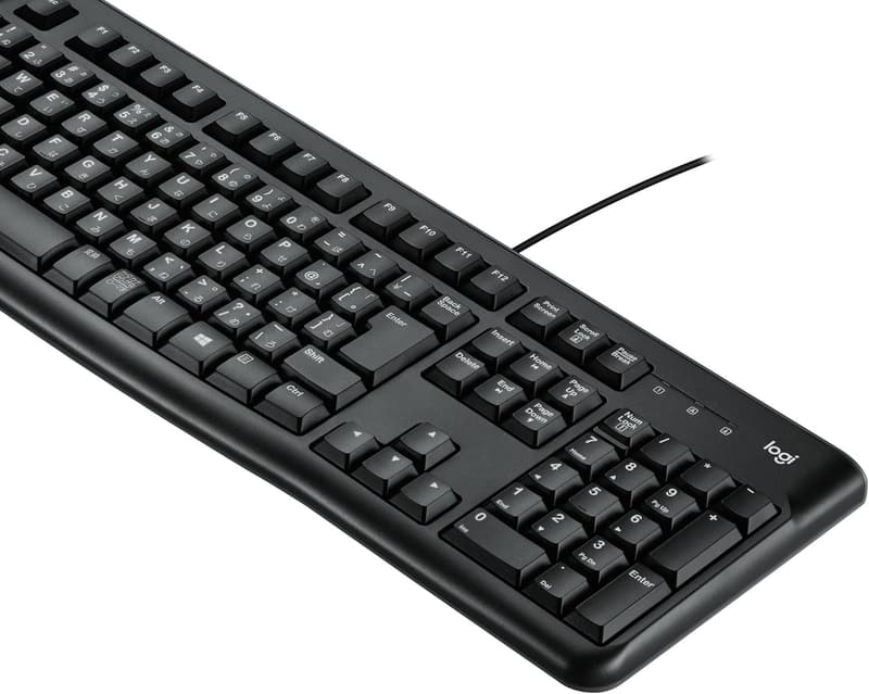 耐水薄型有線キーボード Logicool K120 USB接続 テンキー付き