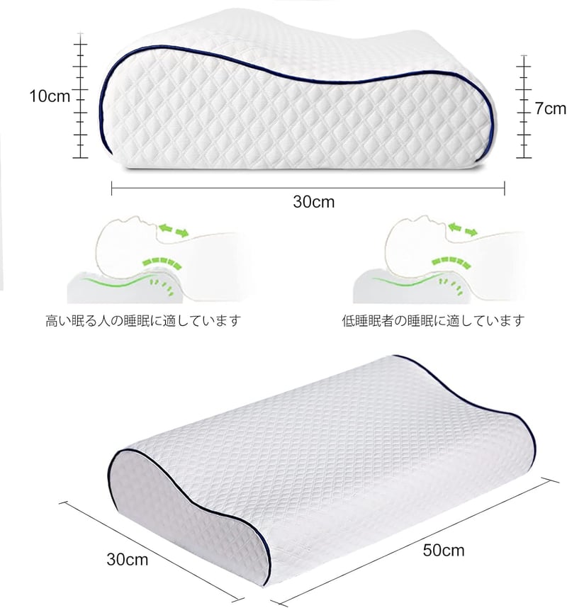 安眠快眠エアネストピロー 低反発 寝返り対応 通気性 カバー洗濯可 50×30cm