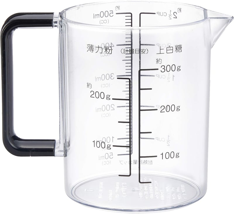耐熱日本製計量カップ 500ml ブラック 食洗機対応