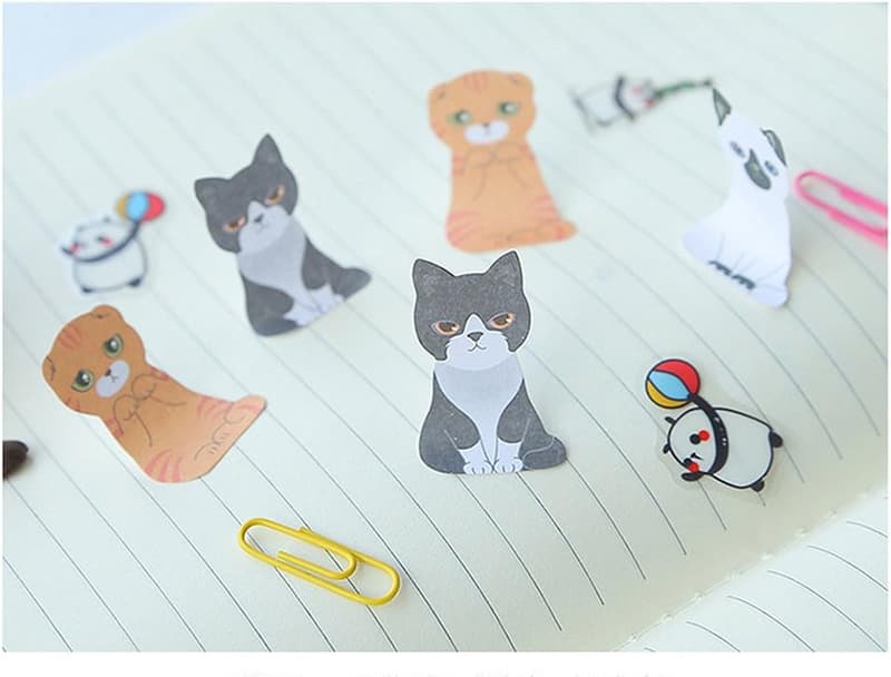 段ボール好きな猫たちの付箋メモセット（5匹入り）