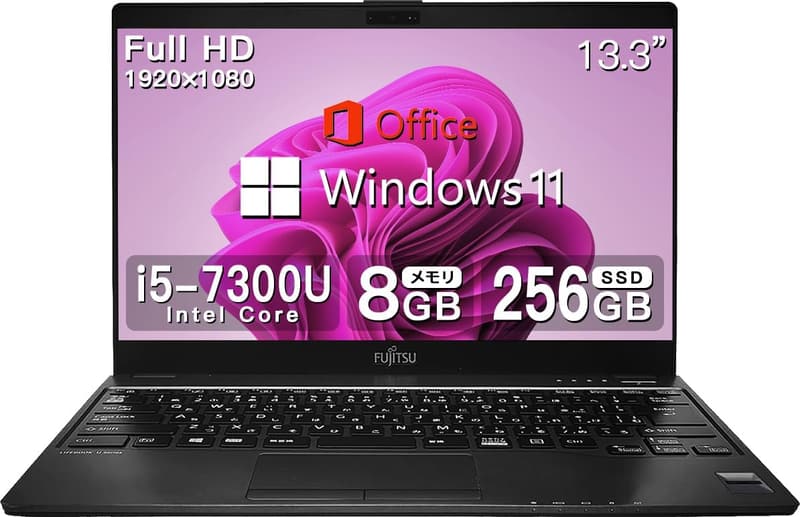 富士通 LIFEBOOK U937 (整備済み) 13.3インチ/Intel Core i5/8GBメモリ/SSD256GB/Office 2019搭載/Win11