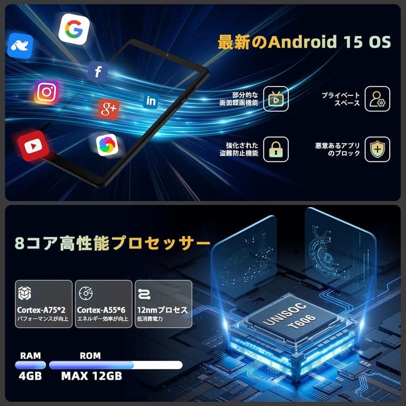 8インチ SIMフリー Androidタブレット アビドパッド S30 RAM16GB/ROM128GB