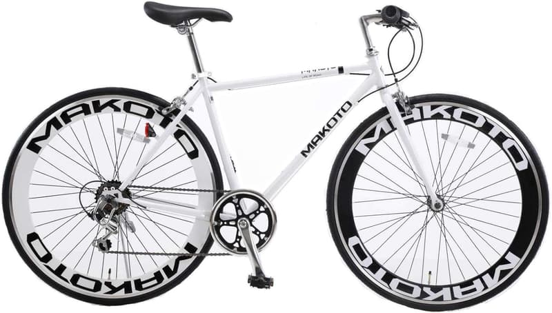 通勤通学に最適 クロスバイク シマノ6段変速 フラットハンドルバー 700C 60mmディープリム 4色