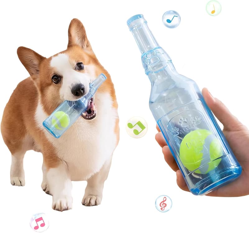 小型犬向け耐久性音付きデンタルケアおもちゃ ボール付き（ブルー）