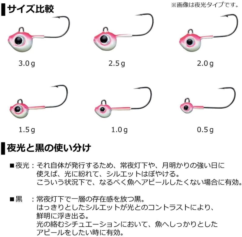 月下美人SWライトジグヘッドSS メバル・アジ用ジグヘッド