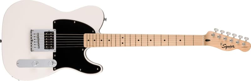 Squier Sonic Esquire エレキギター（アークティックホワイト、メイプル指板、ソフトケース付）