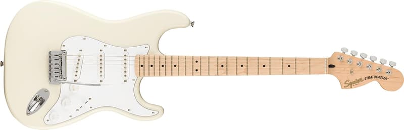 オリンピックホワイト Squier Affinity Stratocaster エレキギター（メイプル指板・ソフトケース付）