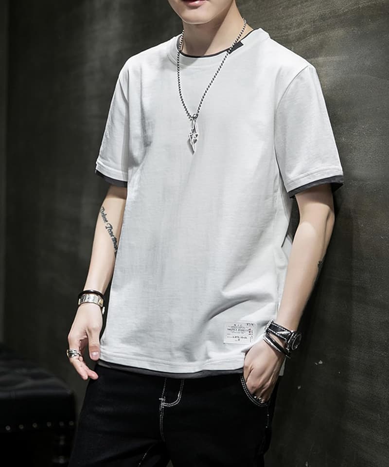 夏用 メンズ 無地 半袖 Tシャツ 大きいサイズ M-5XL 軽量 柔らかい シルエット おしゃれ