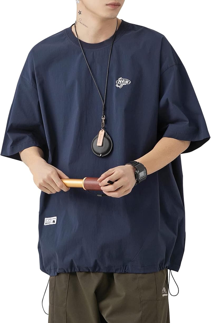 夏のメンズ防風撥水ストレッチマウンテンTシャツ おしゃれ刺繍ロゴ