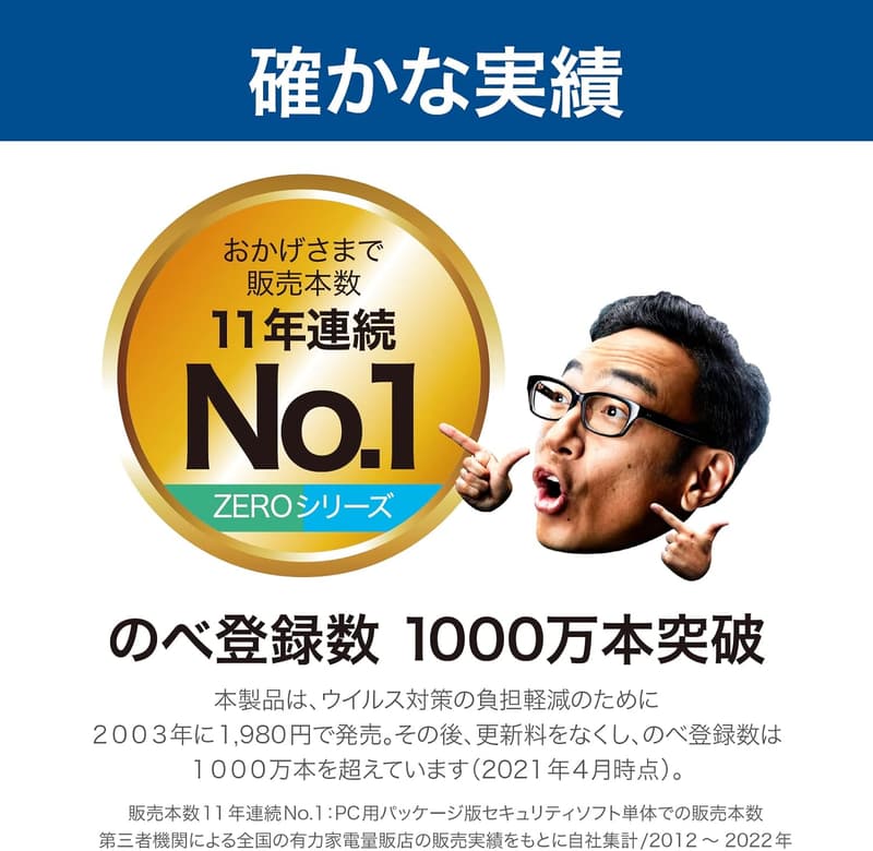 ウイルス対策ソフト ZERO ウイルスセキュリティ 1台版(無期限)| Windows/Mac/Android/iOS対応