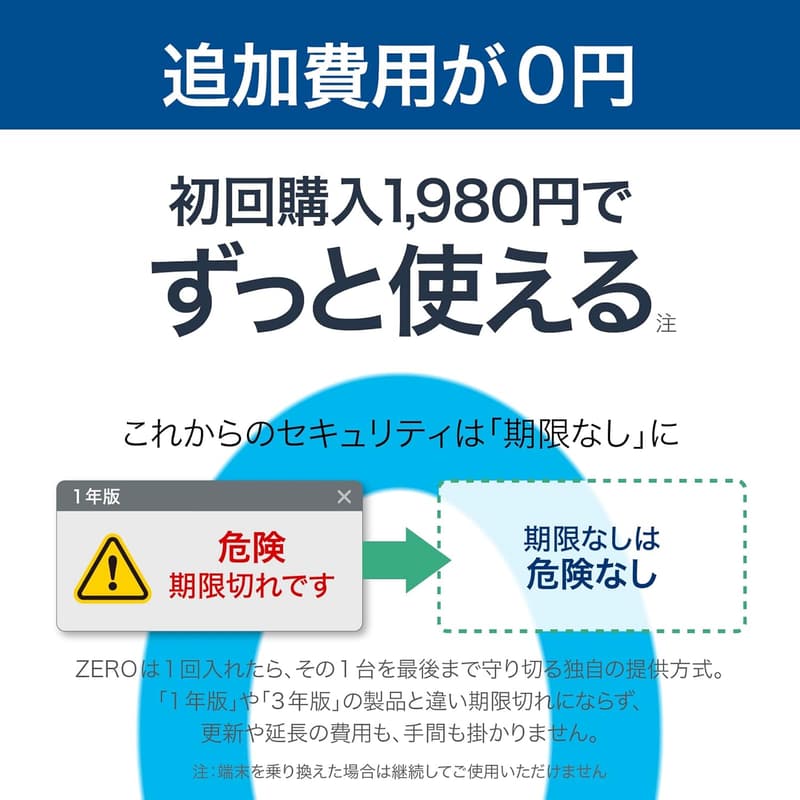 ウイルス対策ソフト ZERO ウイルスセキュリティ 1台版(無期限)| Windows/Mac/Android/iOS対応