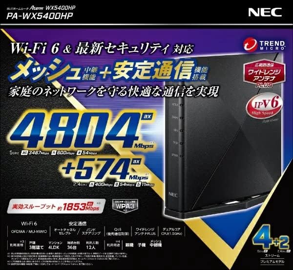 Aterm PA-WX5400HP 無線LANルータ（デュアルバンド）