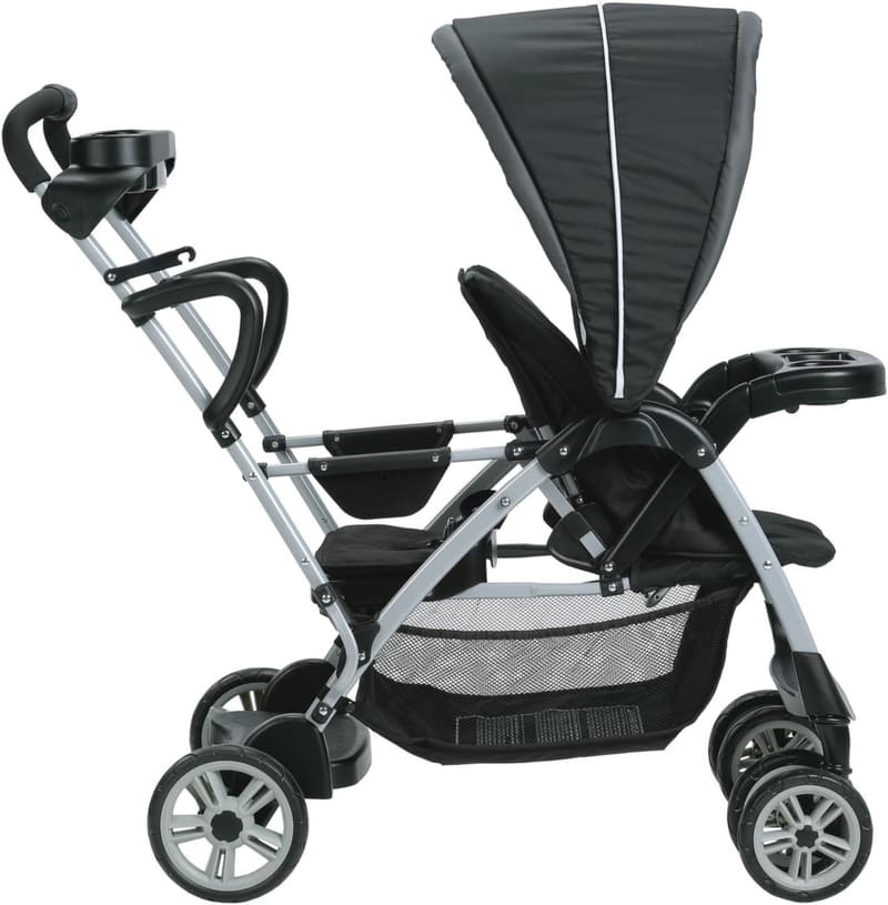 7ヶ月から使えるGraco(グレコ)二人乗りB型ベビーカー・カップホルダー付き（ゴッサム BK）