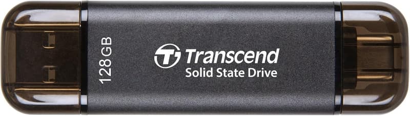 トランセンド ポータブルSSD 128GB 高速 USB Type-A/Type-C 対応 ブラック