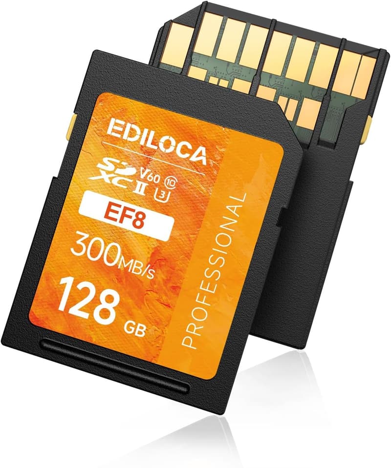 Ediloca EF8 128GB UHS-II SDカード 最大読込300MB/s 4K・6K対応