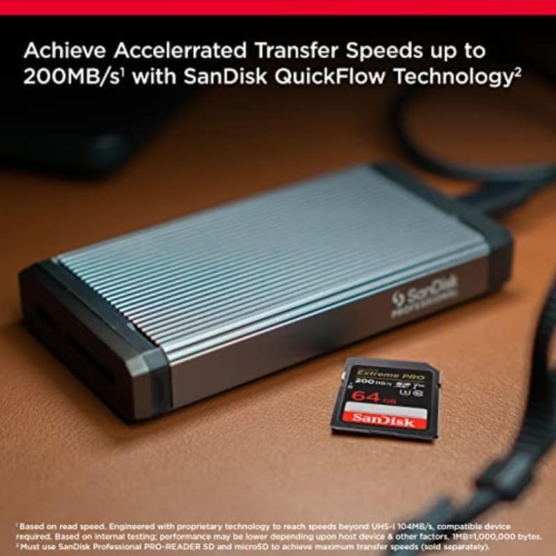 SanDisk 64GB Extreme PRO SDXCカード、4K UHD対応、高速200MB/秒、データ復旧ソフト付き