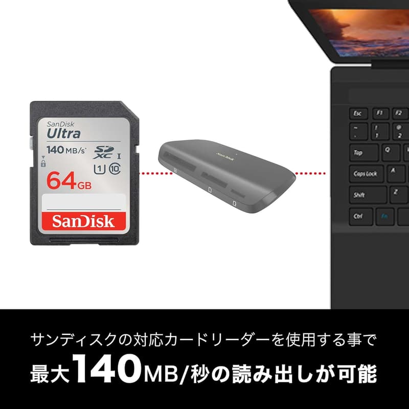 SanDisk SDXCカード 64GB Class10 UHS-I 読取り最大140MB/s