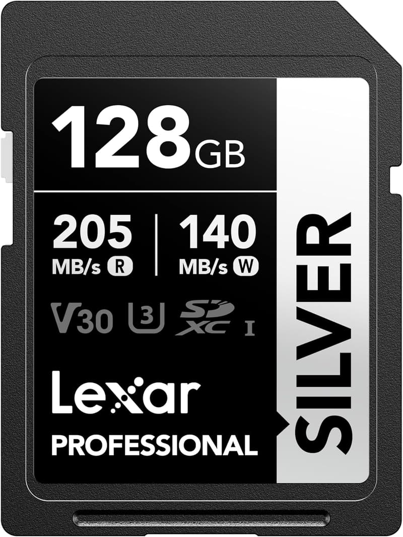 Lexarプロフェッショナル シルバー SDXC UHS-I メモリーカード（128GB/最大読取速度205MB/s）